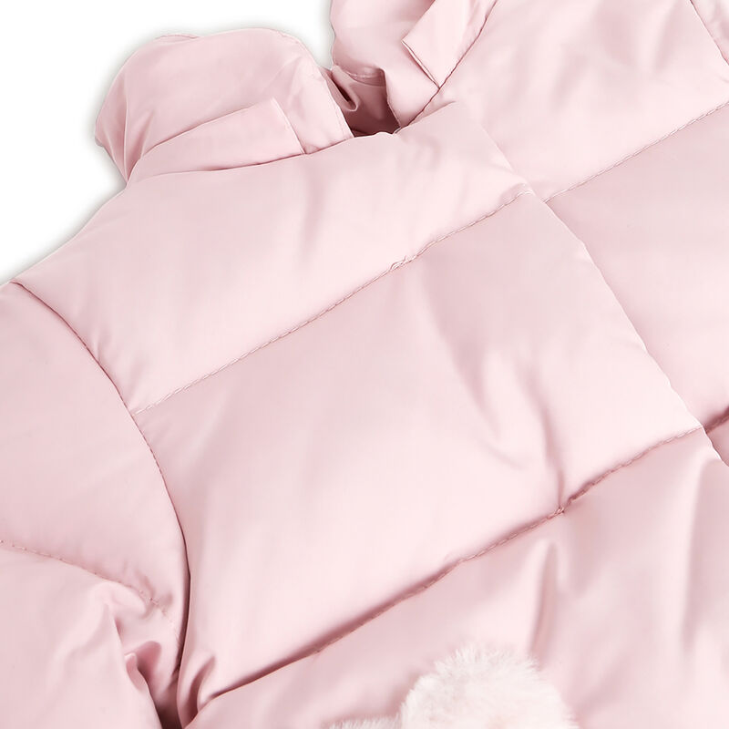 Girls Medium Pink Solid Jacket image number 4